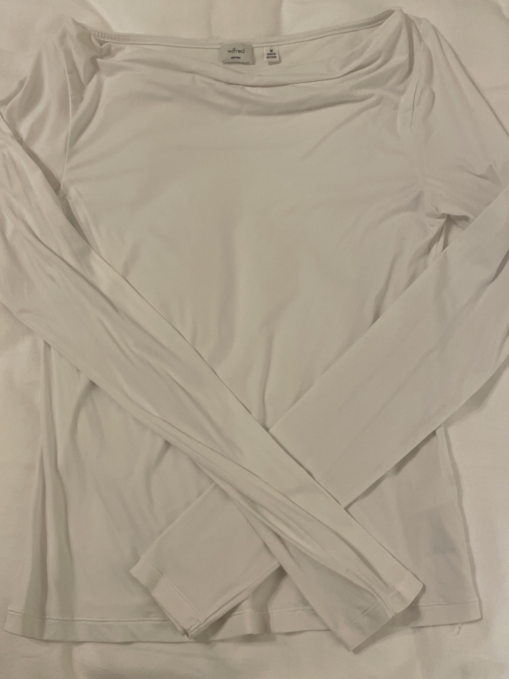 Aritzia Wilfred White Long Sleeve Boatneck Tee